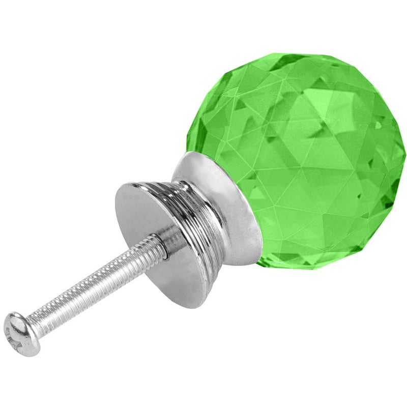 ANJUU 12 Pcs 30mm Round Shape Crystal Glass Cabinet Knobs with Screws Drawer Knob Pull Handle Used for Kitchen, Dresser, Door, Cupboard(Green - Image 4